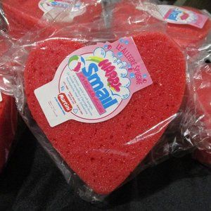 New Martini Heart Shaped Bath Soft Sponge Made in Italy  6in x 6in x 2in  #561